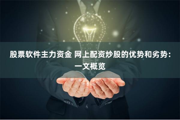 股票软件主力资金 网上配资炒股的优势和劣势：一文概览