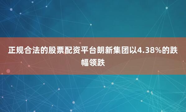 正规合法的股票配资平台朗新集团以4.38%的跌幅领跌
